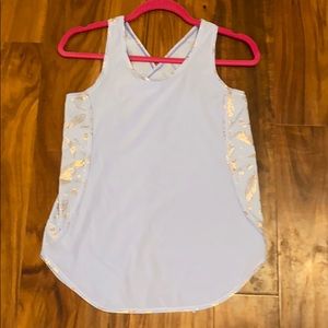 EUC Ivivva periwinkle blue open back tank top